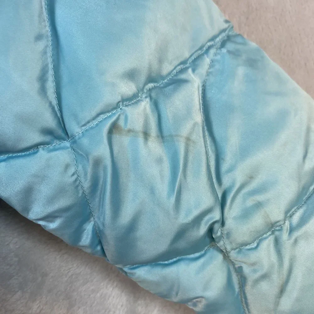 The North‎ Face youth girls Turquoise full zip puffer 2 pocket jackets X-Large